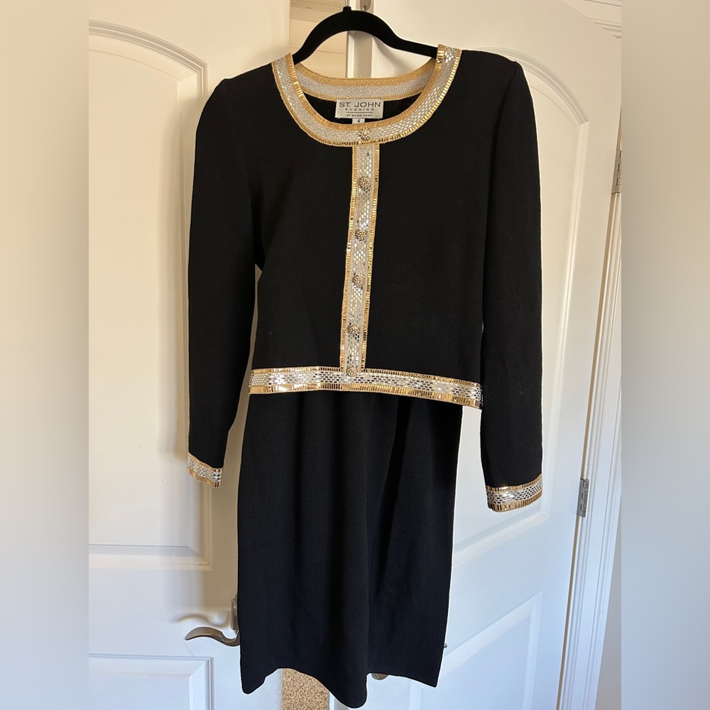 St John Black 2-Piece Evening Skirt Set